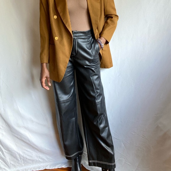 Vegan leather full length pants - Picture 4 of 7